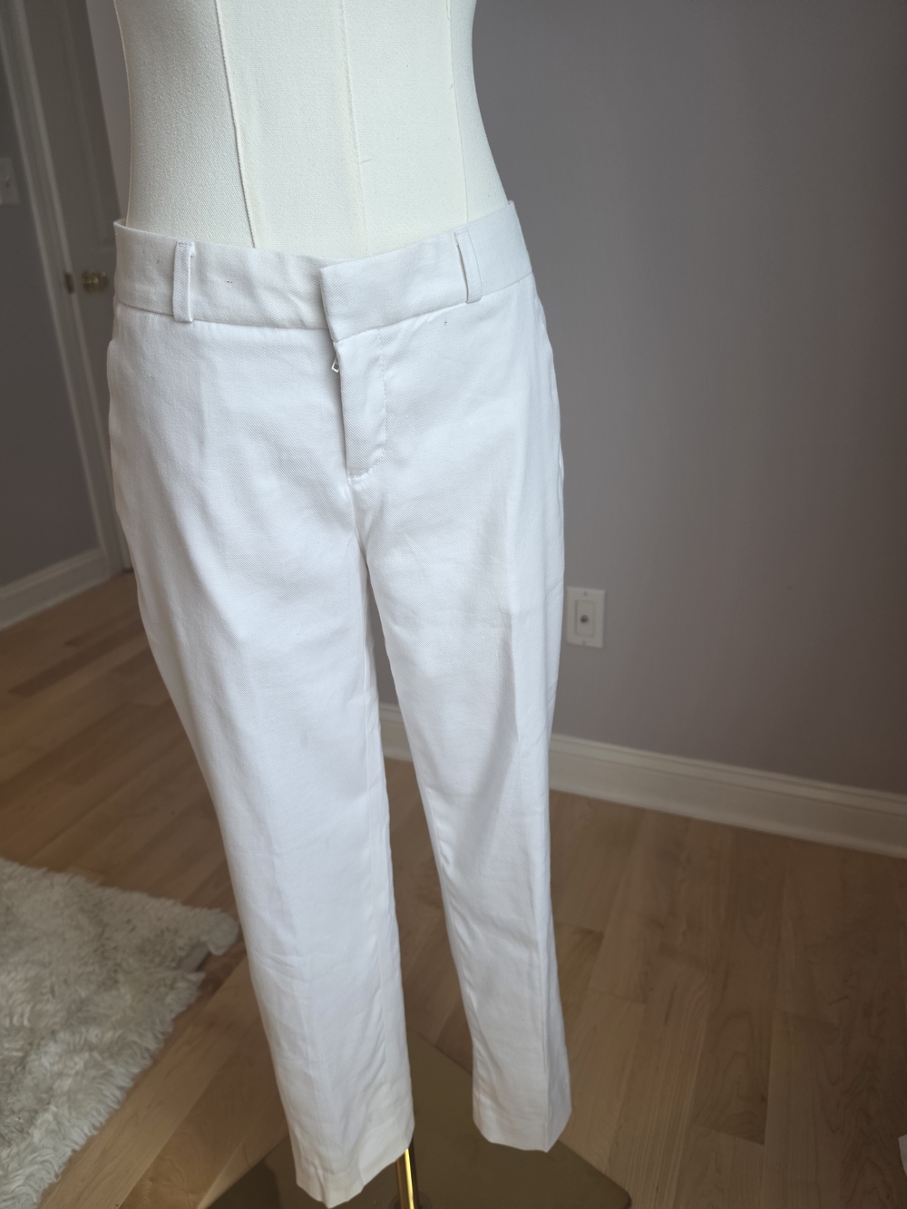 Banana Republic White Cropped Ankle Trousers